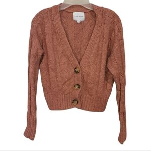 Pink Rose Cropped Cardign